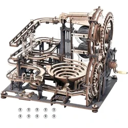 Night City Marble Run Educativ 3D din lemn Iq Puzzle Jucării Asamblare Model Blocuri de construcție Creative DIY Model Kituri Jucării Cadou pentru copii