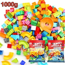 Briques de course de marbre de grande taille, 1000g, blocs de construction de base classiques, pièces complémentaires à grosses particules pour briques, jouet cadeau
