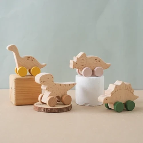 1 tk Beebi mänguasi pöök puidust plokk multikas dinosauruse auto hariv Montessori mänguasi beebi hammaste lõikamine Mängu jõusaal Beebi sünnipäevakingitustooted