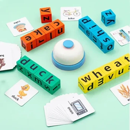 Trẻ em Bằng Gỗ Montessori Chữ Cái Khối Nhận Thức Ghép Ghép Học Từ Ghép Hình Đồ Chơi Giáo Dục Trận Trò Chơi