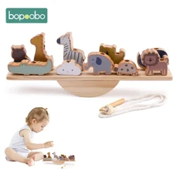 Bé Động Vật Ren Bập Bênh Đồ Chơi Gỗ Xếp Hình Khối Trò Chơi Montessori Thực Hành Cân Bằng Khả Năng Giáo Dục Trẻ Em Quà Tặng
