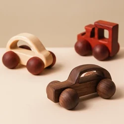 Bé Đồ Chơi Gỗ Gỗ Sồi Xe Khối Hoạt Hình Văn Giáo Dục Montessori Đồ Chơi Trẻ Em Bé Mọc Răng Sơ Sinh Quà Tặng Sinh Nhật