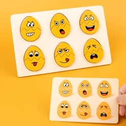 1 set Fun Expression Ou Lemn Puzzle Blocuri Copii Jucării educaționale timpurii Copii Jucării senzoriale Montessori
