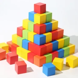 50/100pcs Makukulay na Cube Wooden Building Blocks Stacking Up Square Wood Laruang Baby Shape Color Learning Toys para sa mga Bata