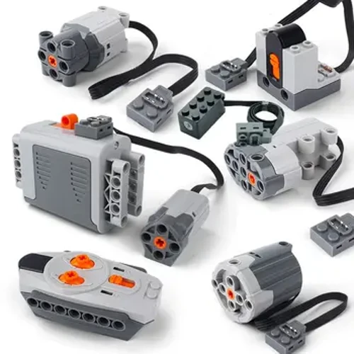 RC Elektroninis statybinis blokas, maitinimo priedai, mikro-variklio funkcijos, pritaikymas moksliniam kūrybiniam „pasidaryk pats“ automobilių sunkvežimių plytelių vaikų žaislas