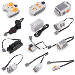 Juego de motor eléctrico para coche, interruptor de caja de batería con Control remoto, función de potencia de luz Led, bloques de construcción MOC, juguetes de motor de coche