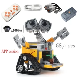 687 PZ Robot Motorizatua Goi-teknologiako APLIKAZIOA RC Robot Motor Potentzia Funtzioak DIY Hezkuntza Blokeen Modeloa Haurrentzako Jostailuak Opari