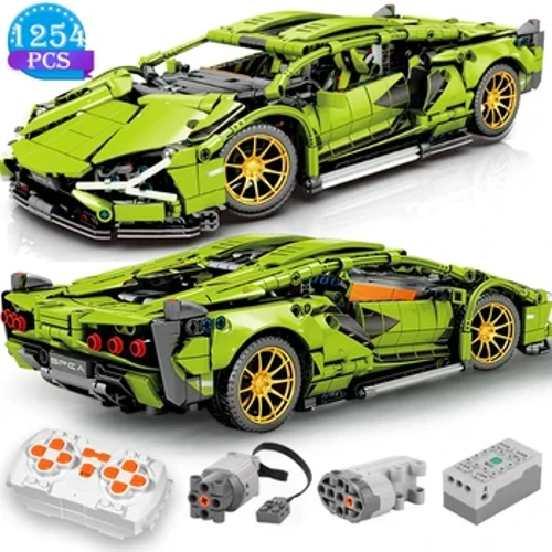 Technesch Bausteng Racing Auto Statesch Modell Oder Fernsteierung Elektresch RC Auto Versioun Optional Konstruktioun Spillsaachen Fir Jongen