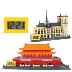 Mộc Tắt Tiếng Khối Xây Đồng Hồ Điện Tử Thời Gian Sáng Tạo Xây Dựng Viên Gạch Nhỏ Đồng Hồ Báo Thức Đồ Chơi Quà Tặng Sinh Nhật Cho Bé Leduo
