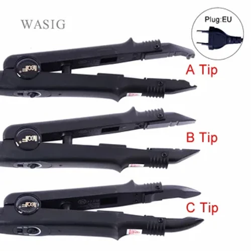 Extensão de cabelo profissional com temperatura ajustável, ferro de fusão, conector de calor, ferramenta de fusão de ferro + tomada da UE
