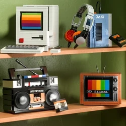 DIY Retro elektriske apparater Møbler TV Computer Tape Walkman Spillekonsoller Radio Byggeklodser Model Mursten Sæt Legetøj
