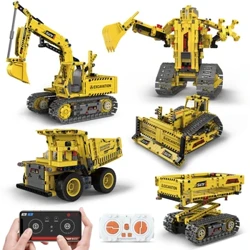 5 An 1 Technesch Auto Bagger APP Fernsteierung Power Bricks Bausteng Engineering Truck Toys Kids Moc Sets Kaddo K96137