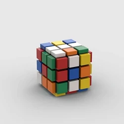 Jucărie cu bloc de construcție cub Rubik, model de cub de asamblare cu particule mici (manual electronic de instrucțiuni