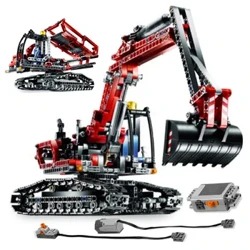 728 bit tegelstenar Elektrisk grävmaskin bandgående dumper Bilset Teknisk stadsmodell Byggklossleksak för pojke Presenter