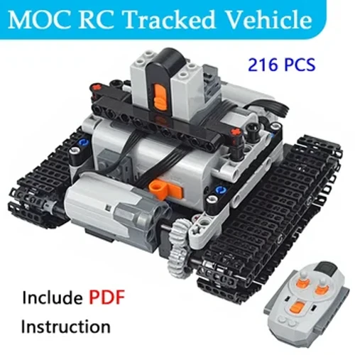 MOC High-Tech RC Elektresch Tank Streck Bausteng Technesch Chian Streck Gefier Modell Bricks Spillsaachen Fir Kanner Kanner Kaddo