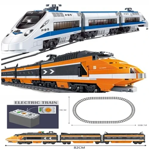 KAZI HIGH-TECH Funcționat cu baterii Tren clasic și motor de șină de oraș Blocuri de construcție Cărămizi Jucării pentru băieți pentru copii