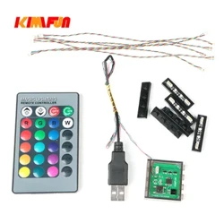 6 stk 1X4 USB-fjernkontroll RGB-lys byggeklossleketøy MOC Flere moduser Bymisfarging DIY-utvidbar elektronisk murstein