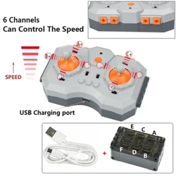 Pièces techniques briques vitesse télécommande PF blocs de construction 6 canaux Rechargeable Bluetooth boîte de batterie Modification Leduo