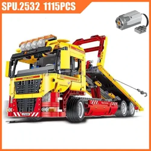 1115 pezzi di camion tecnico a base piatta con funzione di alimentazione a batteria del motore Building Block 8109 Toy Brick