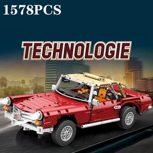 1578PCS Retro Klassieke Auto Bouwstenen Afstandsbediening Technologie Elektronische Bakstenen 280SL Auto Model Kinderen Speelgoed Verjaardagscadeautjes