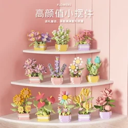 Cvjetni sukulenti Građevinski blokovi Vječni cvijet Bonsai Tree Gardens Romantične cigle DIY lončanice Model Kids Kits Igračke
