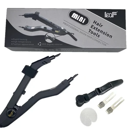 Noua sosire JR609 Calitate Negru Heat Conector de păr Set de instrumente de extensie a părului, controlabil cu temperatură, fier de călcat