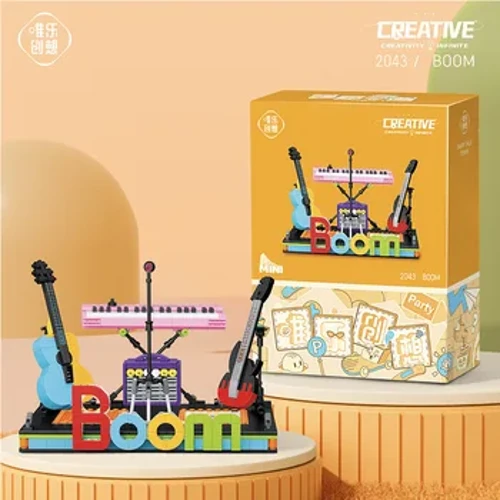 ToylinX 590 + set de jucării pentru instrumente muzicale, tobe electronice, cadou jucărie pentru construcția de organe electronice cu suport