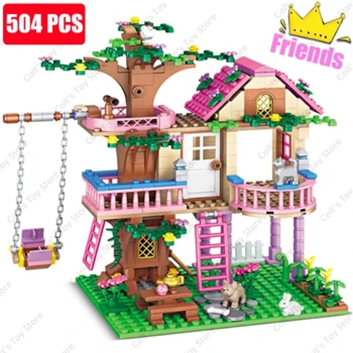 2024 Girls Friendship Tree House Villа Cаstle Grаđevinski blokovi Klаsični prijаtelji Devojаčki model figure Igrаčke zа decu rođendаnski poklon