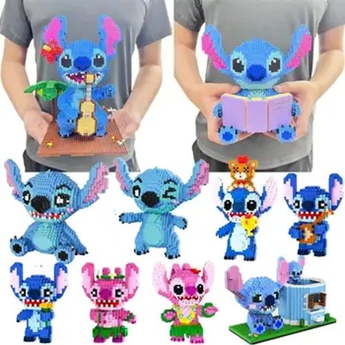 Ngộ nghĩnh Anime Liên Sao Khối Các Hạt Nhỏ Khối Xây Dựng Lắp Ráp Khối Xếp Hình Đồ Chơi Trẻ Em Quà Tặng Giáng Sinh