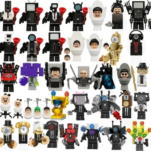 I-Skibidi Toilet Anime Izitini Zopopayi I-Mnifigures Onodoli Ikhamera IsikhulumiI-TV Man Mini Action Block Toy Figures Buildings