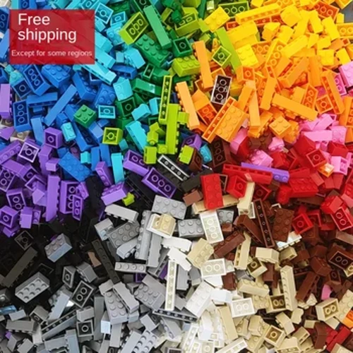 120 Stéck Bausteng Bulk Lot Pack Sortéiert no Faarf Bricks Block Plate Spillsaachen Kleng Partikel Bulk kompatibel Legoeds