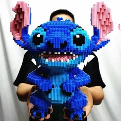 30 ซม.ยักษ์ Stitch Building Block Assembly ของเล่น DIY เด็กของขวัญวันเกิดปริศนา 3D เดสก์ท็อปตกแต่ง