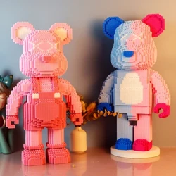 Mini DIY ของเล่นเด็กการ์ตูนรักหมีรุนแรง Bearbrick รุ่น Light Building Block Micro อิฐของขวัญวันเกิดคริสต์มาส