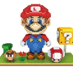 Cartoon Super Mario Bros Bricks Block Anime Figure Turtle Mario DIY Collectible Model Kid Block Building Laruan