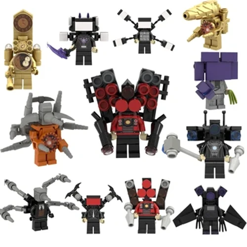 2024 New Skibidi Toilet Men vs. Monitor Building Blocks Super Titan TV Man Sound Man Children's Toy Birthday Building Block Gift