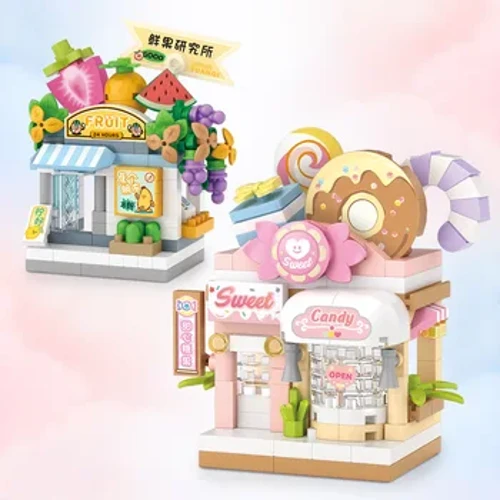 Loz Mini Khối Mèo Dễ Thương, Sáng Tạo Mới Cú Streetscape Quán Cà Phê Hội, Thành Phố Tự Làm Giáo Dục Bé Trai Và Bé Gái Đồ Chơi Trẻ Em