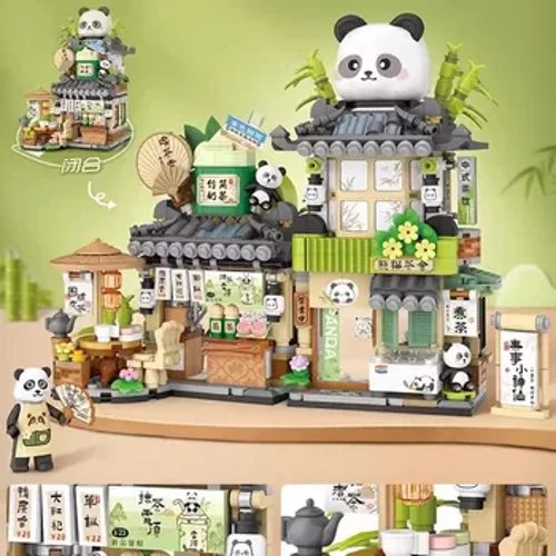 Loz byggstenar City View Scene Coffee Shop Retail Store Architectures Model Assembly Toy Christmas Gift for Children Adult