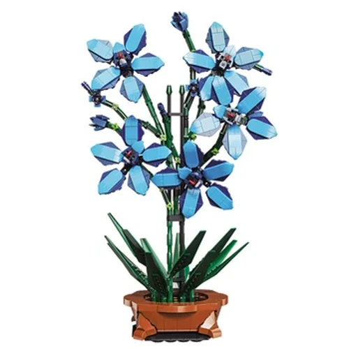 Creadigrwydd y Ddinas Blodau Tusw Cymbidium Faberi Bonsai Planhigyn Pot Addurno Blociau Adeiladu Brics Teganau Plant
