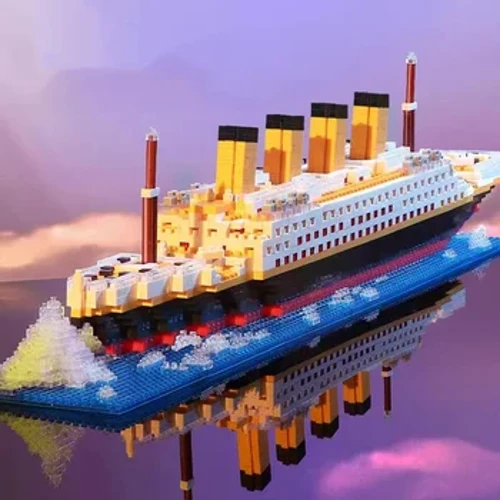 Titanic Creative Luksus Isbjerg Krydstogtskib Bådvrag Sæt By DIY Model Byggeklodser Mursten Legetøj Til Børn Voksengave