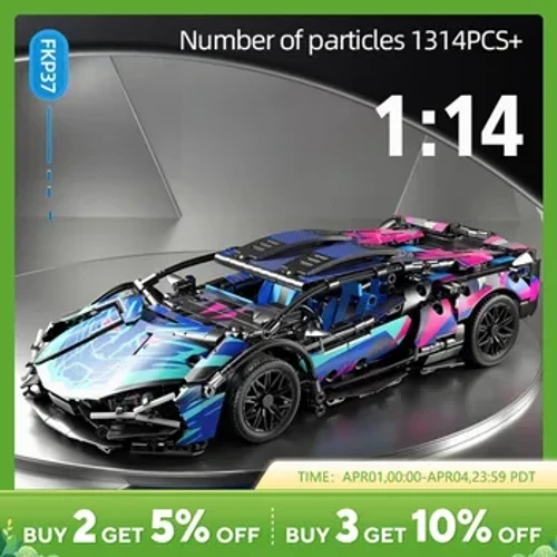 67128 Cars 1314PCS Building Kits Zabantu Abadala, 1:14 Scale Super Car Building Block Remote Control Amakhithi Okwakha Ezimoto Zamadoda Entsha