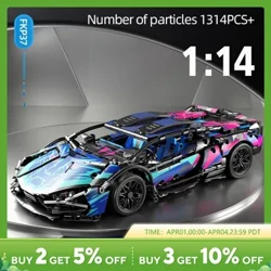 67128 Autoen 1314PCS Baukits fir Erwuessener, 1:14 Skala Super Auto Bausteng Fernsteierung Autobaukits fir Männer Teenager