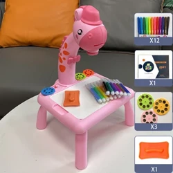 Kanner gefouert Projektor Zeechnen Dësch Spillsaachen Molerei Set Dësch Educatioun Board Léierinstrumenter Molerei Spillsaachen fir Kanner
