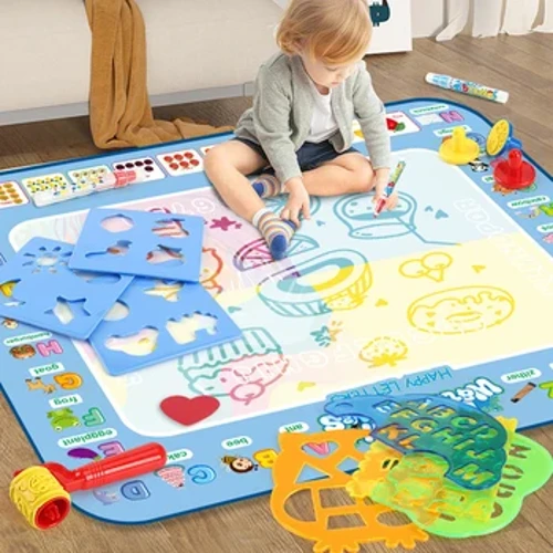 100x80cm Magiškas vandens piešimo kilimėlis spalvinamas piešinys su daugkartiniais stebuklingais rašikliais Montessori tapybos lenta Montessori mokomieji žaislai
