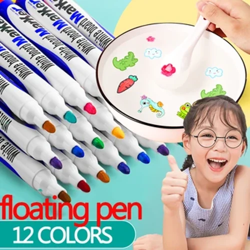8/12 farver Magisk vand, flydende studerende malerpensel Whiteboard Markers Pen Suspension Børn Pædagogisk maleri Pen Legetøj