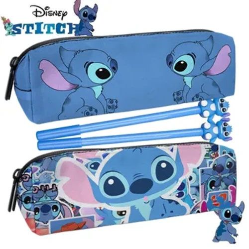 2 adet Disney Anime Lilo ve Stitch Kalem Kutusu kalem seti Kawaii Dikiş Baskı Kalem Çantası Karikatür Öğrenciler saklama çantası Kırtasiye Oyuncak Hediye