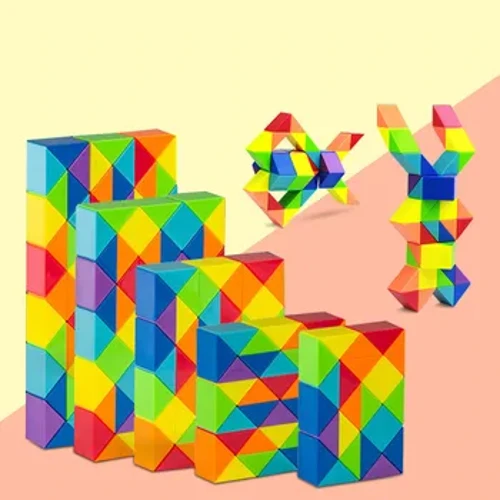 Puzzle 3D Jucării Fidget Cub transformabil Jucării educaționale pentru copii Cubo Magico 24-72 Segmente Regula magică Cuburi de viteză a șarpelui Jucării pentru copii