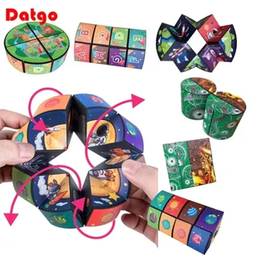 Kanner Magic Cubes Games Puzzel Spillsaachen Erwuessener Decompression Toy Change geometresch Formen Dësch Spill Antistress Kaddoe Fir Kanner