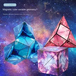 Magnetisk 3D stereogeometri Magic Cube Pussel Dekompression Ny variant Tänkande Träning Boy Grow the Intellect Toys