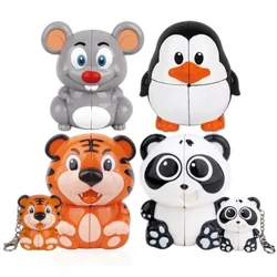 Yuxin Cartoon Animal Design 2x2 Varázskocka Panda Tigris 2x2 Mini Kulcstartó Puzzle Játékok Gyerekeknek Gyerekeknek Ajándékjáték