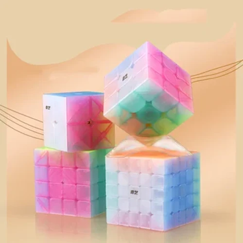 Ciwb Hud Lliw QiYi 2x2 3x3 4x4 5x5 Cyfres jeli Pyramid Cyflymder Ciwb Pos Addysgol Tegan Ciwb i Blant Rhodd Kid
